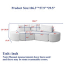 106.3-Inch V-Shaped Modular Sofa Set in Chenille Fabric