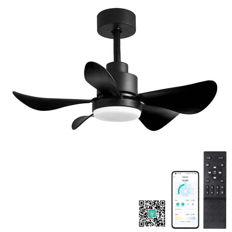 28' Ceiling Fans with Lights and Remote/APP Control, Low Profile Ceiling Fans with 5 Reversible Blades 3 Colors Dimmable 6 Speeds Ceiling Fan for Bedroom Kitchen (Not allowed to sell on Amazon)