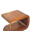 S Curve Brass Bedside Table - Dark Brown by Unique Piece Furniture