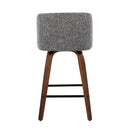 Toriano - Mid Century Modern Fixed Height Counter Stool & Square Footrest (Set of 2) by Unique Piece Furniture