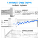 6 Tier Wire Shelving Unit, 6000 LBS NSF Height Adjustable Metal Garage Storage Shelves with Wheels, Heavy Duty Storage Wire Rack Metal Shelves - White - 204882