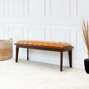 Arden - Bench With Buttons - Brown / Rustic / Tan by HouseOfZazla