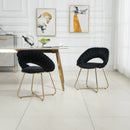 Accent Chairs Set of 2, Velvet Side Chairs with Gold Legs, Mid-Century Upholstered Dining Chairs for Living Room, Kitchen, Bedroom, Beauty Room