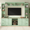 4-in-1 Entertainment Center Wall Unit with Bookshelf for TVs Up to 70"