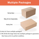 24" Modern Design Float Bathroom Vanity With Ceramic Basin Set, Wall Mounted White Oak Vanity With Soft Close Door, KD-PackingD-Packing Pieces