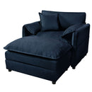 Oversized Chair With Movable Ottoman, Soft Upholstered Lounge Chair by HouseOfZazla