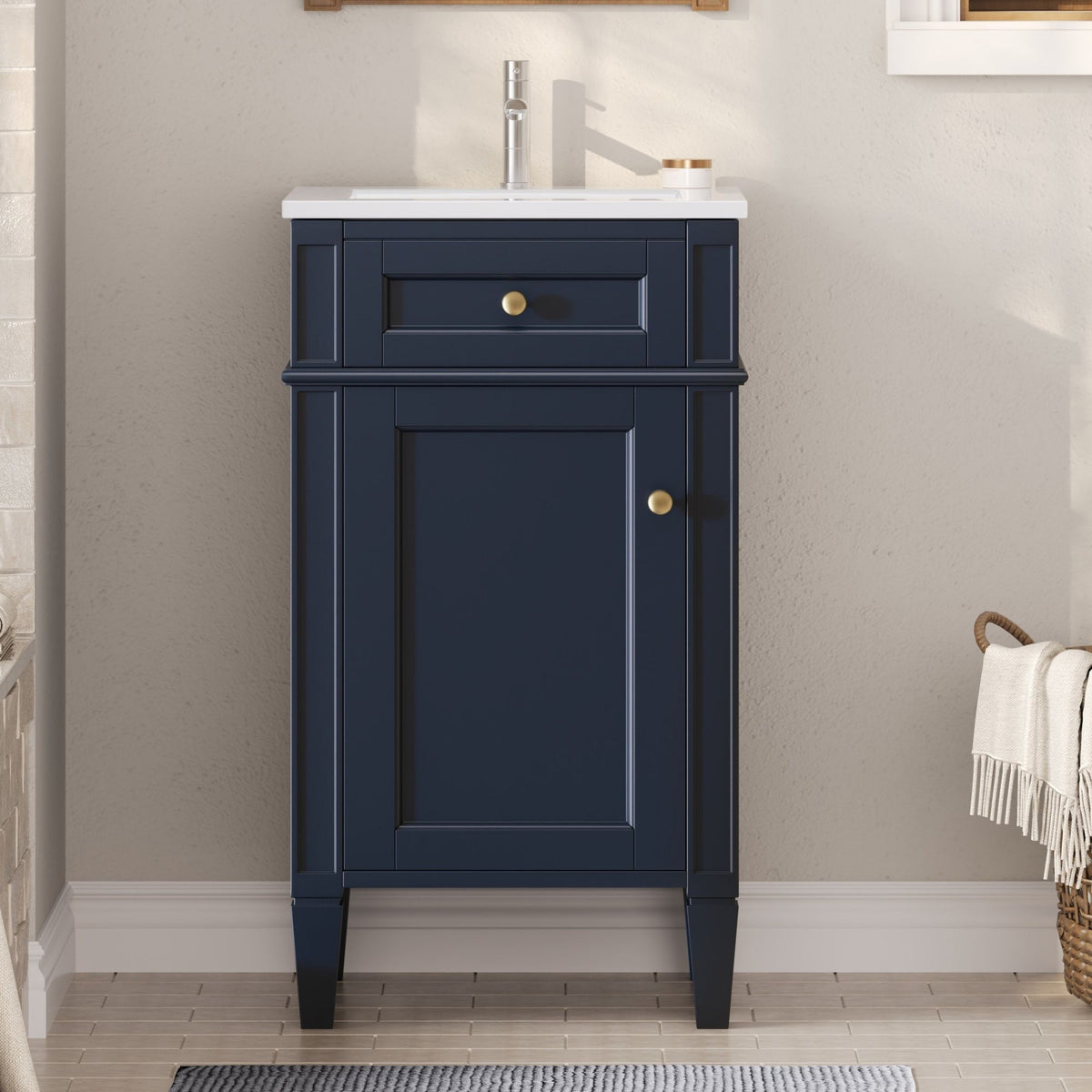 French Style Bathroom Vanity With Sink, Soft-Closing Door, Adjustable Shelf, Rectangular Design, photo 5 of 21