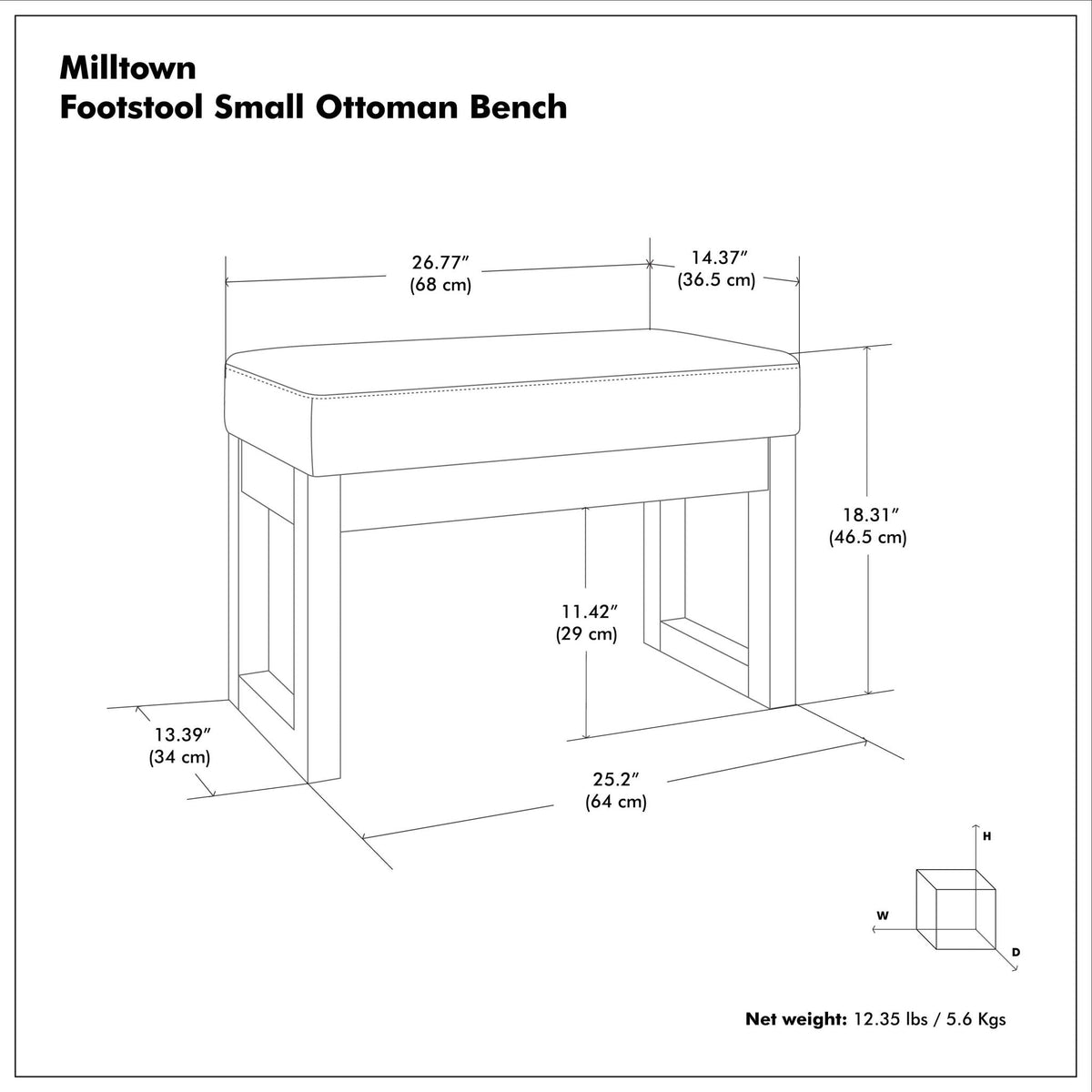 Milltown - Upholstered Ottoman Bench, photo 30 of 40