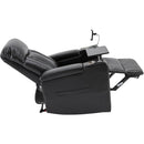 Premium Power Recliner & Storage Arms, Cupholders, Swivel Tray Table And Cell Phone Stand - Black by HouseOfZazla