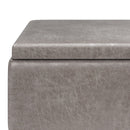 Owen - Tray Top Small Coffee Table Upholstered Storage Ottoman by HouseOfZazla