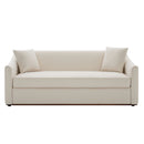 3 Seater Sofa With Wrap Around Armrests And Throw Pillows