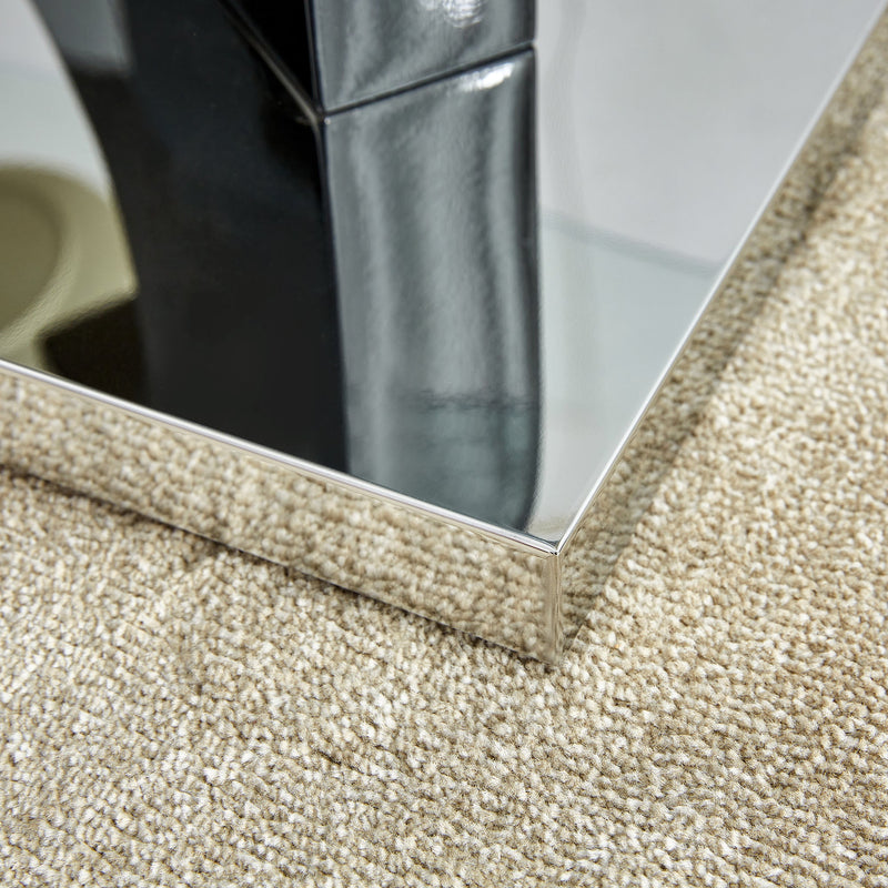 A rectangular modern and fashionable coffee table with tempered glass tabletop and black MDF legs. Suitable for living room.47.2"x25.5"x18"