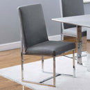 Upholstered Dining Chair Set With Base (Set of 2) - Gray by HouseOfZazla