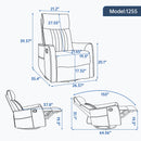 Green Heat Massage Manual Recliner Chair with Rocker and Swivel