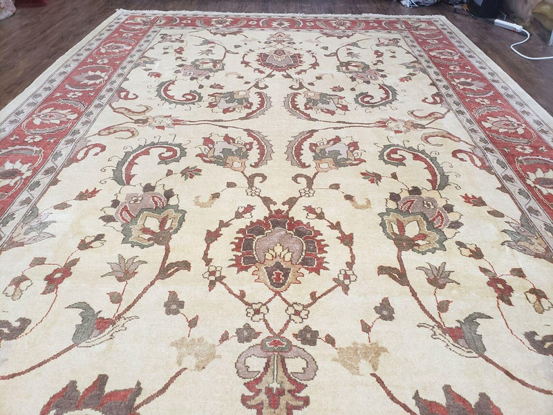 9' X 12' One-Of-A-Kind William Pak Peshawar Hand-knotted Wool Rug Nice