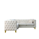 L-Shaped Corner Sofa, 5 Seater Sectional With Tufted Design by HouseOfZazla