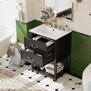 Wave Design Bathroom Vanity With Sink, 2 Drawers And Open Shelf by Unique Piece Furniture