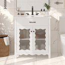 Modern Bathroom Vanity With Tempered Glass Doors by HouseOfZazla