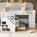 L Shaped Bunk Bed With 3 Drawers, Portable Desk And Wardrobe by HouseOfZazla