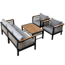 4 Pieces Outdoor Sectional Sofa Set 5 Person Patio Seating Group Outdoor Conversation Set With Cushions And A Coffee Table For Patios by HouseOfZazla