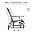 2-Person Outdoor Glider Bench氓Patio Glider Loveseat Chair with Powder Coated Steel Frame Seats Porch Rocking Glider for Backyard, Lawn, Garden and Porch, Mixed Grey