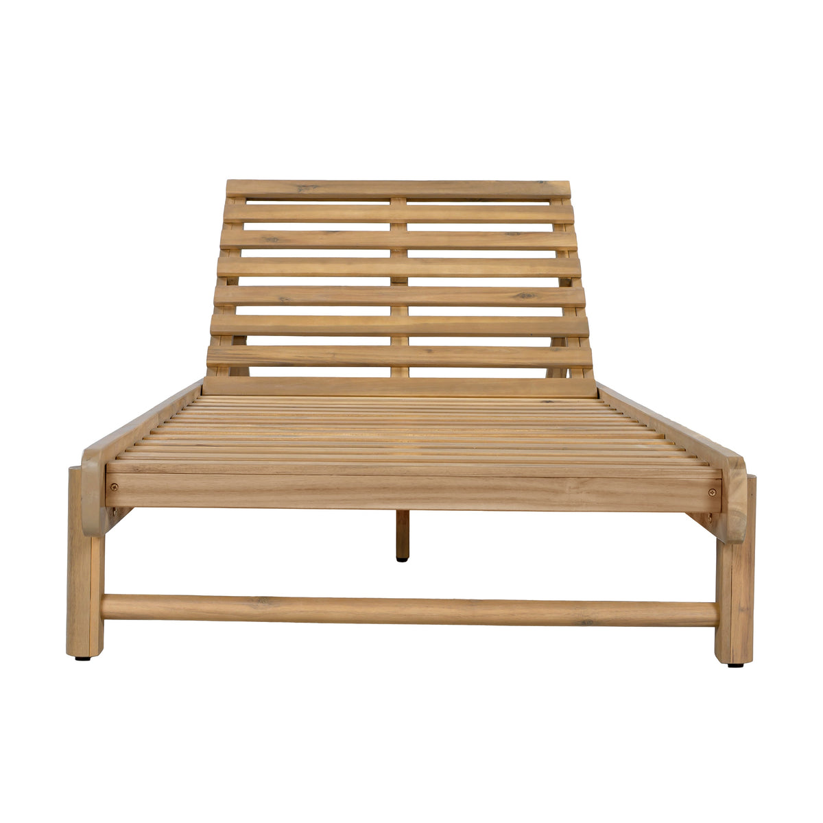 Light Teak Finish Acacia Wood Chaise Lounge Frame, photo 4 of 10