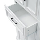 Freestanding Bathroom Vanity, Elegant Design With 4 Doors & 1 Drawer, Adjustable Shelves, Damping Hinges - White by HouseOfZazla