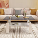 Modern Rectangular Coffee Table With Tempered Transparent Glass Top And Storage Shelf by HouseOfZazla