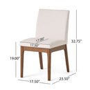 5 Piece Dining Set With 4 Upholstered Chairs - Light Beige / Walnut by HouseOfZazla