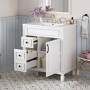 Bathroom Vanity With Sink, Cabinet With 2 Drawers And Adjustable Shelf by Unique Piece Furniture