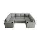 Convertible U-Shaped Sectional Sofa With Pull-Out Bed by Unique Piece Furniture
