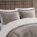 Full/Queen Plush to Sherpa Down Alternative Comforter Set