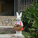 Charming Hand-Painted Rabbit Garden Statue