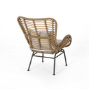 Modern Aesthetic Outdoor Rattan Accent Chair With Metal Legs by HouseOfZazla