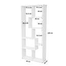 Asymmetrical Display Shelf & Bookcase, 5 Tier