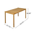 Outdoor Dining Set 1 Table 4 Chairs (Set of 5) - Teak / Beige