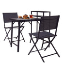 3 Piece Patio Bistro Set, Patio Set Of Foldable Patio Table And Chairs, Outdoor Patio Furniture Sets - Black by HouseOfZazla