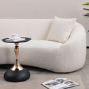 Curved 3 Seater Sofa For Living Room - White by HouseOfZazla
