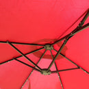 15x9ft Large Double-Sided Rectangular Outdoor Twin Patio Market Umbrella with light and base- red