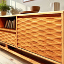 Acacia Elara Solid Wood TV Stand with Storage and Cable Management for TVs up to 80"