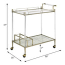 Cirro - Antique Mirror Wire Brass Serving Cart - Antique Brass / White by Unique Piece Furniture