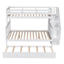 Bunk Bed With Twin Size Trundle, Storage And Guard Rail For Bedroom by HouseOfZazla
