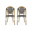 Outdoor PE Rattan and Aluminum French Bistro Chair, Set of 2 by HouseOfZazla