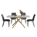 Modern Expandable Dining Table With Retractable Leaf With Chairs by HouseOfZazla