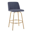 Toriano - Contemporary, Fixed Height Counter Stool With Swivel With Round Footrest (Set of 2) by HouseOfZazla