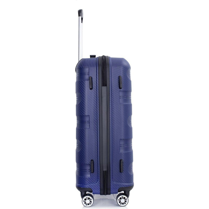 Hardshell Suitcase Spinner Wheels PP Luggage Sets Lightweight Durable Suitcase with TSA Lock,3-Piece Set (20/24/28), Navy