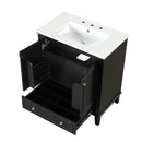 30" Bathroom Vanity With Sink Combo, Multi Functional Bathroom Cabinet With Doors And Drawer - Black by HouseOfZazla