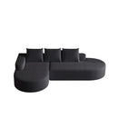 Modern Curved Sofa, L-Shaped Modular Sectional Set With 3 Pillows by HouseOfZazla
