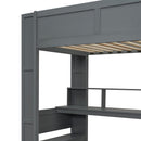 Gaming Loft Bed With Desk, Multi Storage Shelves, LED And Charging Station