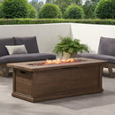 Transitional Rectangular Outdoor Propane Fire Pit With 50,000 BTU by HouseOfZazla